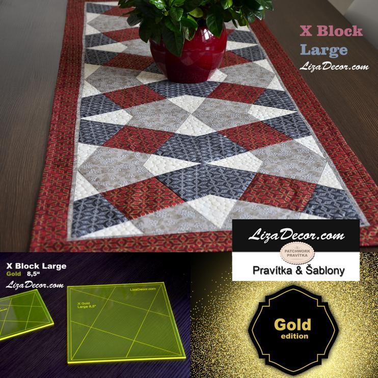 Patchwork Template X Block Large Gold