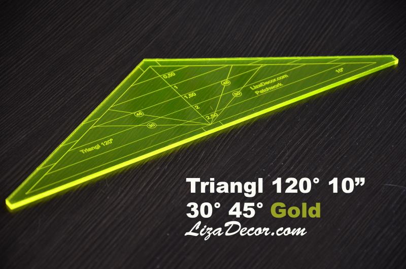 Patchworkové pravítko Triangl 120 Gold 