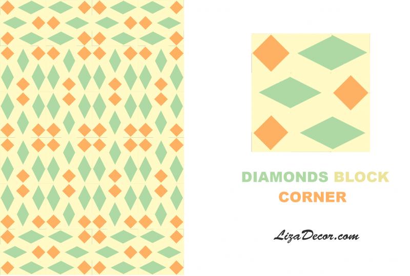 Patchworkové pravítko Diamonds Block - Diamant blok (Gold Edice)