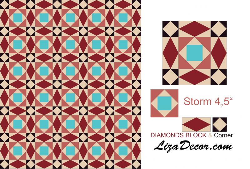 Patchworkové pravítko Diamonds Block - Diamant blok (Gold Edice)