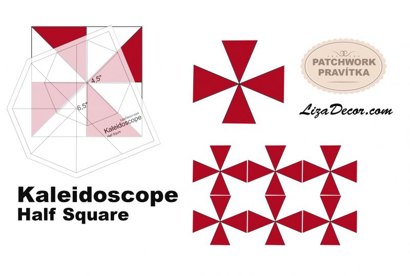 Patchwork Lineale Kaleidoscope Half Square 