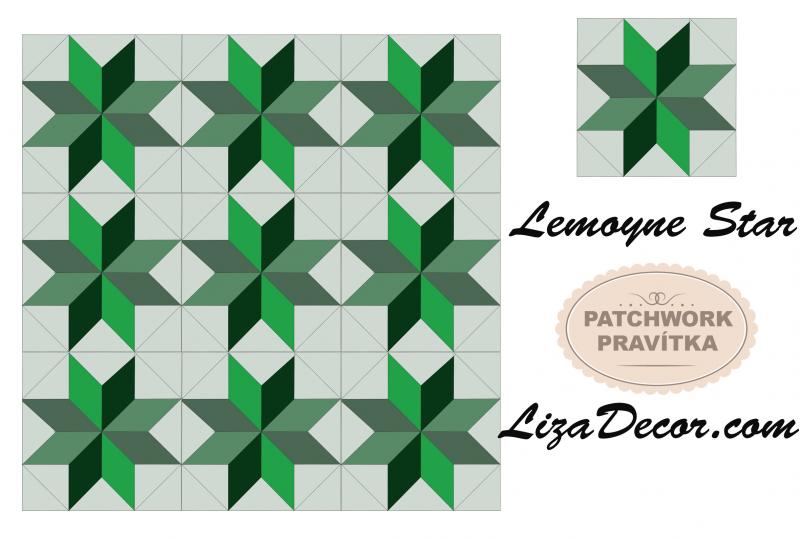 Patchwork Lineal Large Star 8,5 - Muster Hunter Star und Lemoyne Star