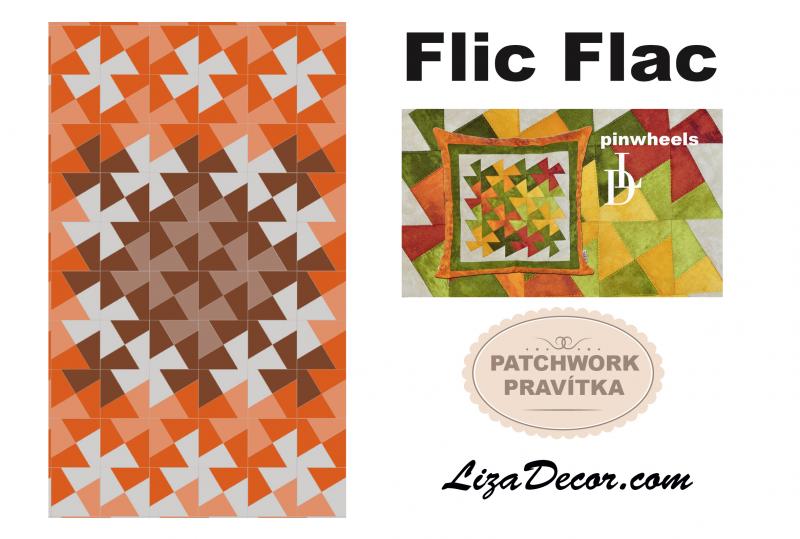 Patchwork Schablone Pinwheels 5 inch. - Flic Flac