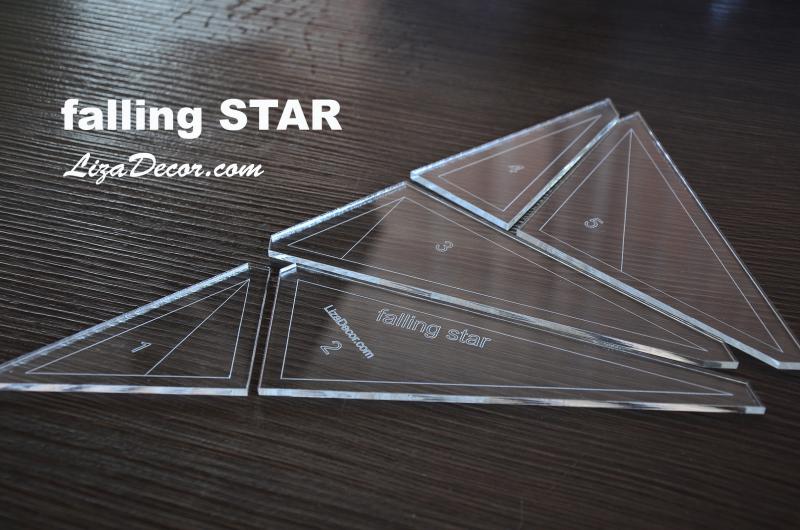 Patchworková šablona Falling Star - Padající hvězda