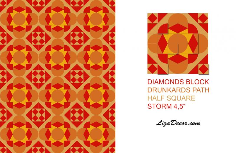 Patchworkové pravítko Diamonds Block - Diamant blok (Gold Edice)