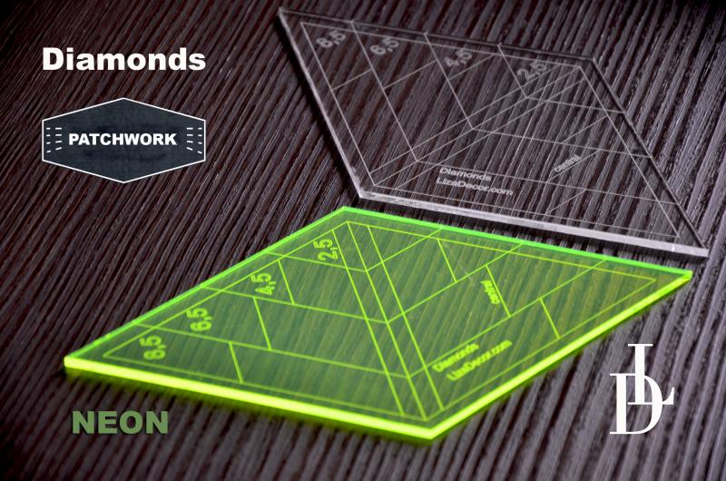 Patchwork Ruler Diamonds 8,5 inch NEON