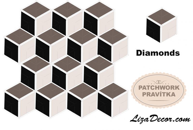 Patchwork Ruler Diamonds 8,5 inch NEON