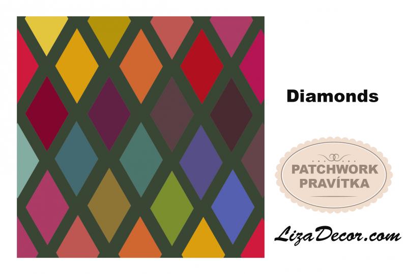 Patchwork Ruler Diamonds 8,5 inch NEON