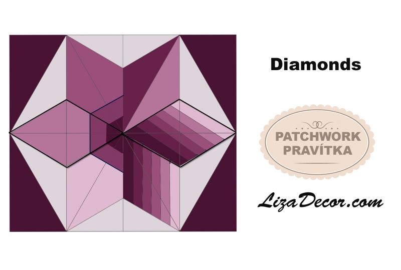 Patchwork Ruler Diamonds 8,5 inch NEON