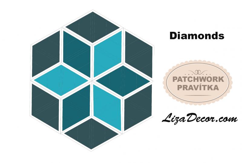Patchwork Ruler Diamonds 8,5 inch NEON