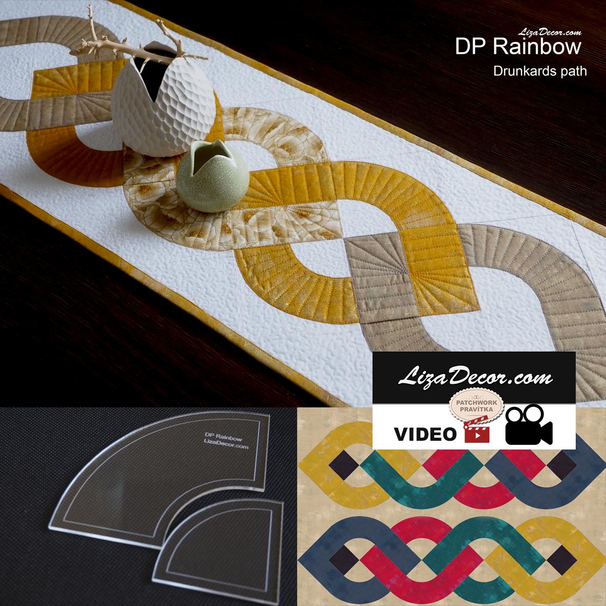 Šablona DP Rainbow & Drunkard’s Path – 2,5″ (sada 4 ks)