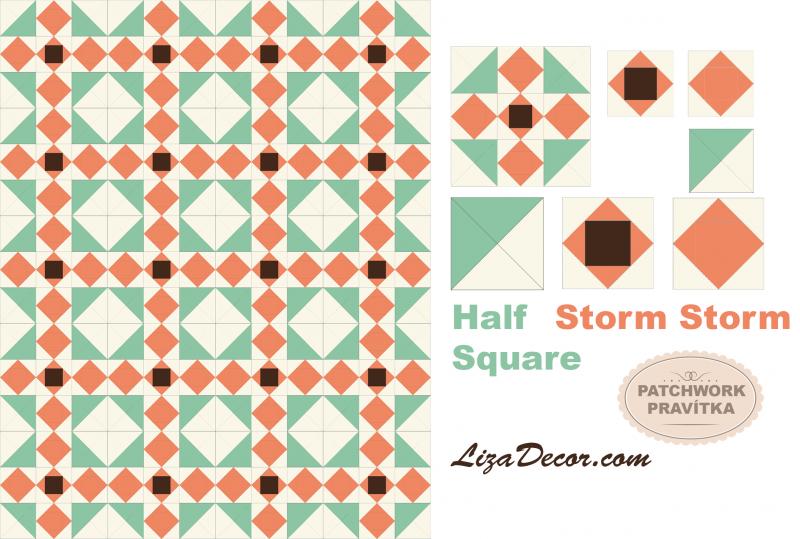 Patchwork Lineal Half Square (Dividieren Quadrate) - Neon