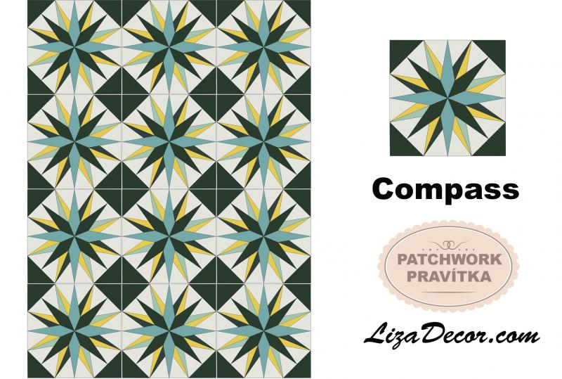 Patchworková šablona Compass