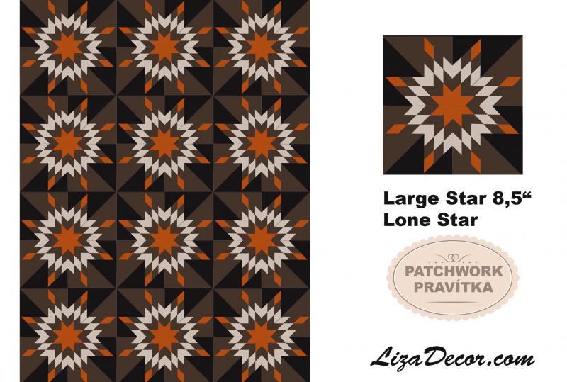 Patchwork Lineal Large Star 8,5 - Muster Hunter Star und Lemoyne Star