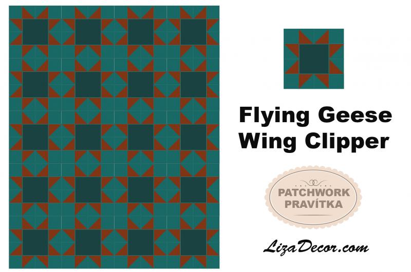 Patchworkové pravítko Wing Clipper (Letící Husy) 