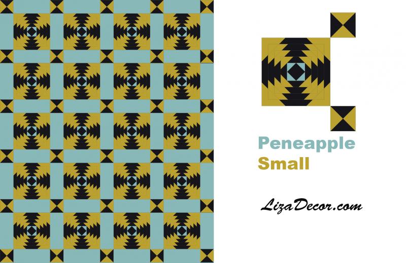 Patchworkové pravítko Pineapple Small GOLD