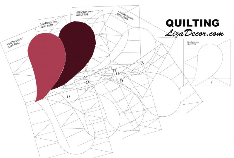 Quilten Schablone Feather 11