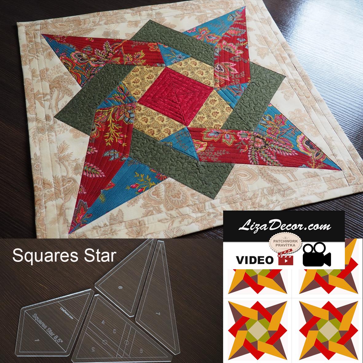 Patchworková šablona Squares Star