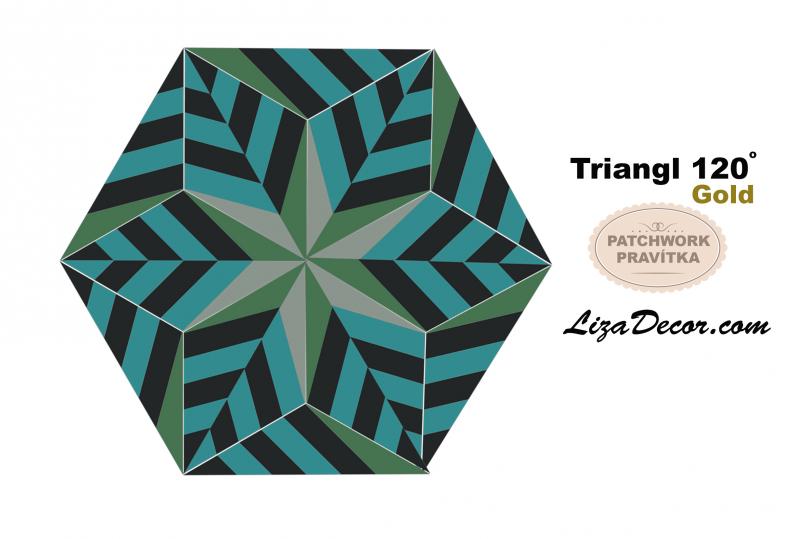 Patchworkové pravítko Triangl 120 Gold 