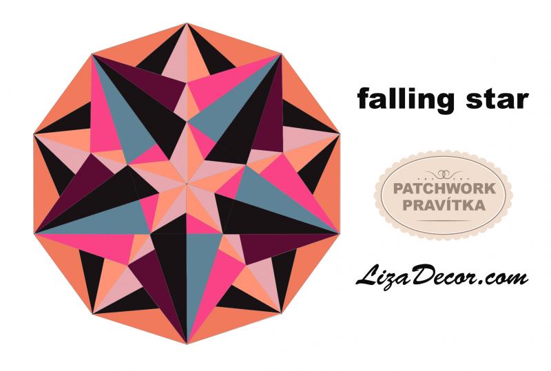 Patchworková šablona Falling Star - Padající hvězda