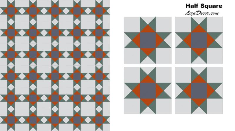 Patchwork Lineal Half Square (Dividieren Quadrate) - Neon