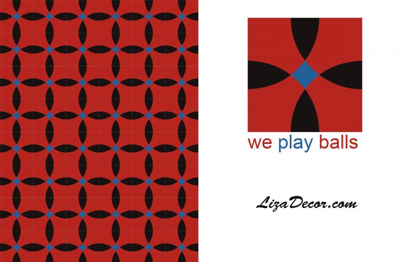 Patchwork template We play balls Large 