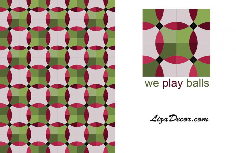 Patchwork template We play balls Large 