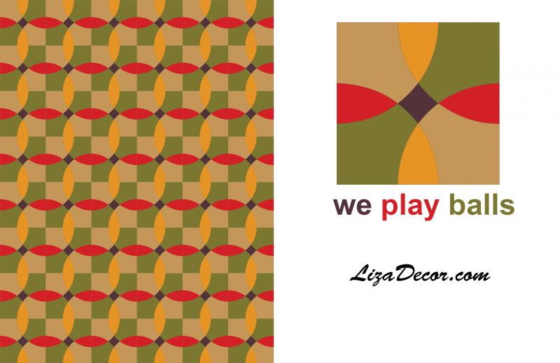 Patchwork template We play balls Large 