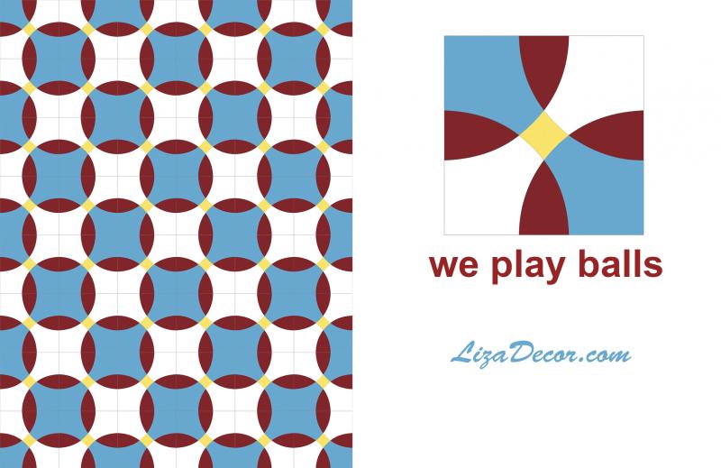 Patchwork template We play balls Large 