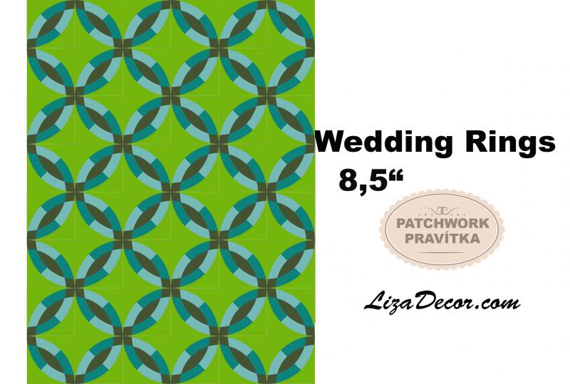 Patchworková šablona Wedding Rings - Snubní prsteny